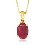 Ross-Simons 5.50 Carat Ruby Pendant Necklace in 18kt Gold Over Sterling. 18 inches