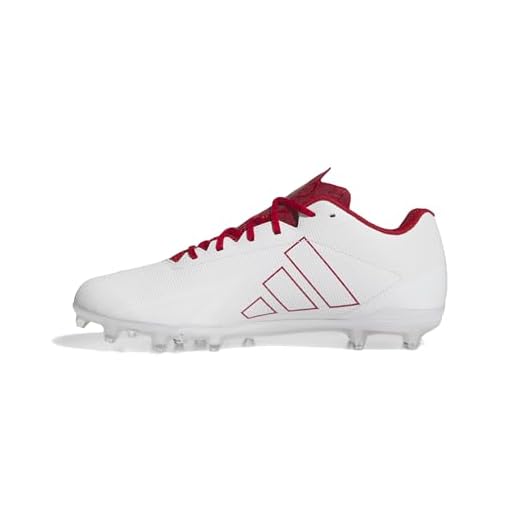 adidas Men's Adizero Electric.2 American Football, White/Team Power Red/White, 10