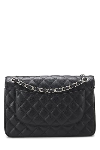 Pre-Loved Black Quilted Caviar New Classic Flap Jumbo, Black4