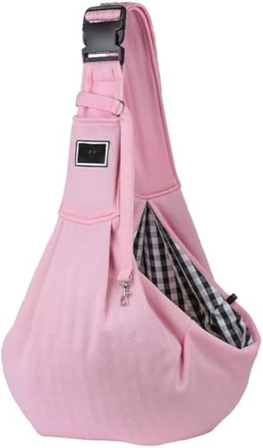 KOKUMON ペットスリング ペット バッグ 抱っこ紐 犬猫兼用 小型犬 キャリーバッグ 肩パッド 底板付き メッシュネット 飛び出し防止用ストラップ付 安全ロープ付き 調節可能 ポケット付き 斜めショルダーバッグ お出かけ抱っこ 13キロまで対応