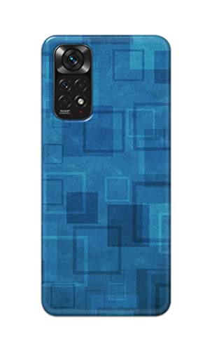 Image of Printed Hard Back Cover Case for Mi Redmi Note 11 4G Back Cover (Plain Azure Blue) -702