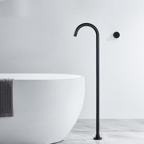 Robinet mitigeur de bain-douche monté au sol noir pour baignoire îlot moderne