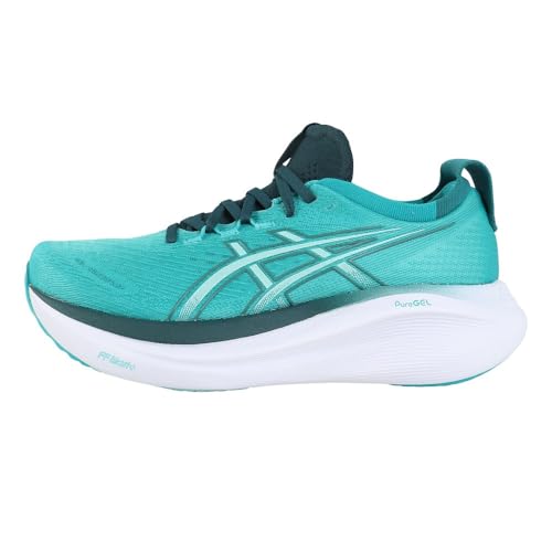 Image of ASICS Men's Gel-Nimbus 27 Running Shoes, Wave Teal Saxon Green, 6.5