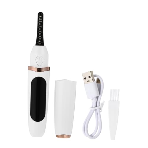 PLAFOPE 1Set Portable Electric Eyelash Curler Fast Heating Makeup Tool for Effortless Lash Perming at Home Durable Design Pearl with Digital Display
