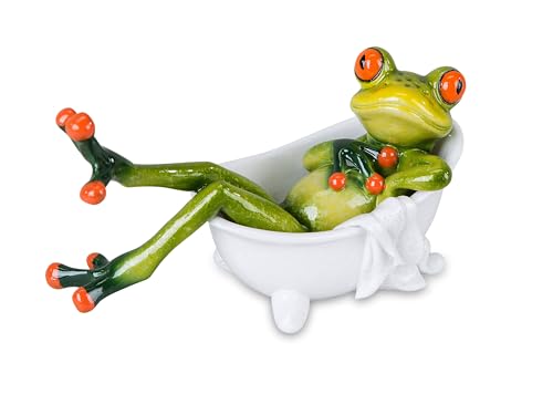 formano Dekoration Frosch in der Badewanne, hellgrün, 14 cm