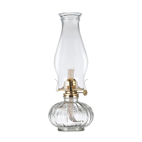 DNRVK Large Glass Kerosene Oil Lamp Lantern Vintage Oil Lamps for Indoor Use Decor Chamber Hurricane Lamp Home Lighting Clear Kerosene Lamp Lanternsâ€¦