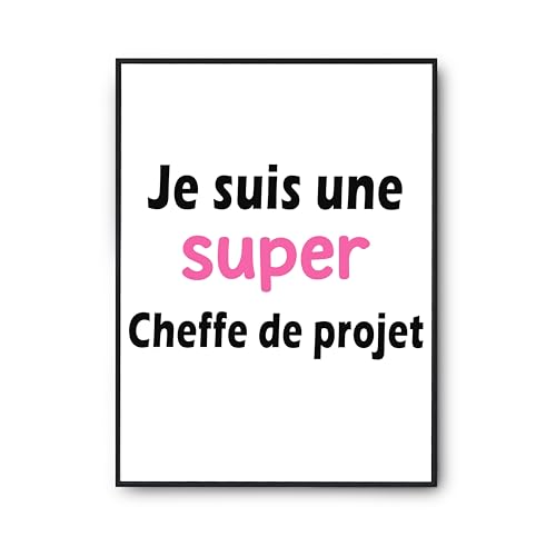 Poster Super Cheffe de projet - Idée cadeau anniversaire humour et déco