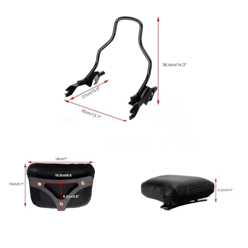 Dossier de passager détachable de haute qualité avec rack de bagage pour Fat Bob - 6