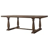 Acme Bernard Rectangular Trestle Dining Table in Weathered Oak Wood