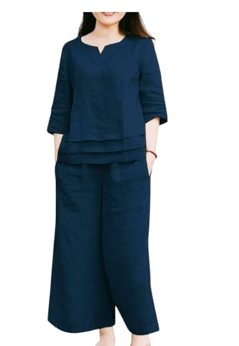 Women's Cotton Slub Coord Set with Plazo Pants and Pockets | Soft & Stylish Wear
