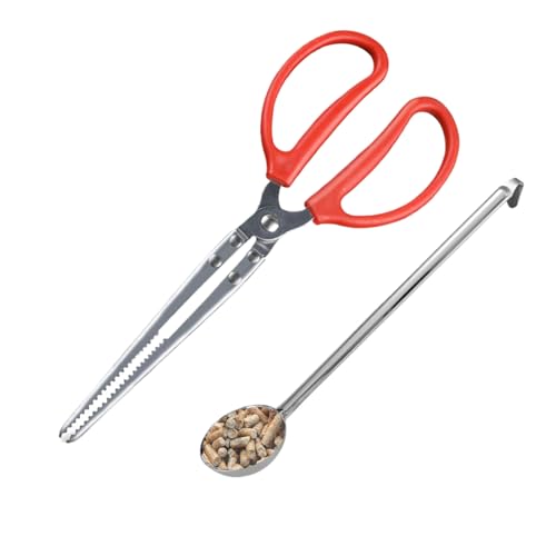 Kaminzange | Funkensicheres Holzgreifwerkzeug mit langem Griff | Brennholzheber aus Stahl für Feuerstelle, Grill und Camping, 25,9 cm