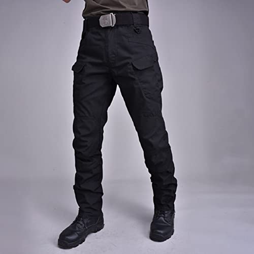 Yucong Pantalones de Carga Tácticos para Hombre, Pantalones de Senderismo Ligeros de Secado rápido Transpirables Exteriores Viajes Camping Escalada (3XL,Negro) Cover
