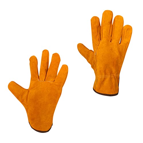 Mikikit Heat Insulation Gloves for Men Welder Gloves Fire Pit Cooking Oven Protection