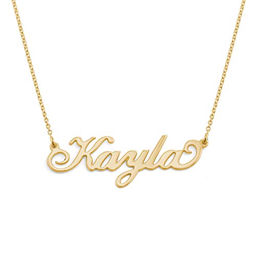 MyNameNecklace Women's Small Necklace - Small Carrie Pendant - Custom Jewelry (18, 10K Yellow Gold) - Image 3