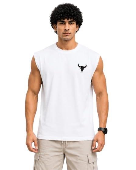 Men's Sleeveless T-Shirt | Regular Fit | Round Neck | Soft & Breathable | Gym, Workout, Running, Training & Casual-image-39
