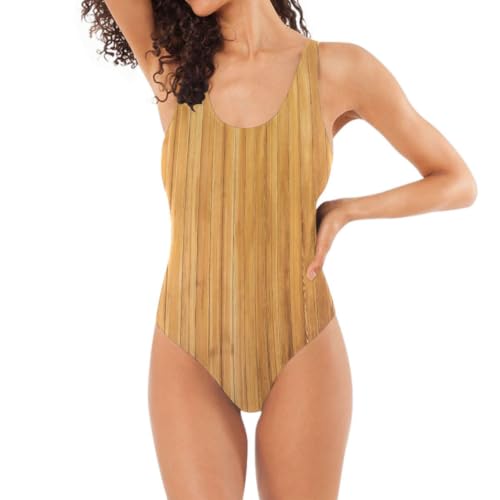 Maillot de bain femme marron effet bois pour vos vacances au soleil