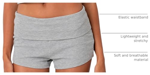 Image of Women Low Waist Lounge Shorts Fold Over Skinny Pajamas Shorts Summer Casual Pj Bottom Sleep Shorts