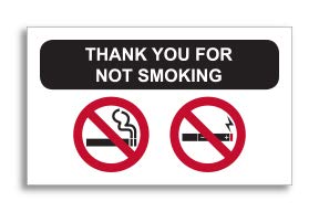 Generic Static Cling Sticker Reminders 100 Pack - NSSC Thank You No Smoking Vaping E-Cigarette Loaners E-Cigiret UV Protected & Waterproof Car Dealership Rental Demo Windshield