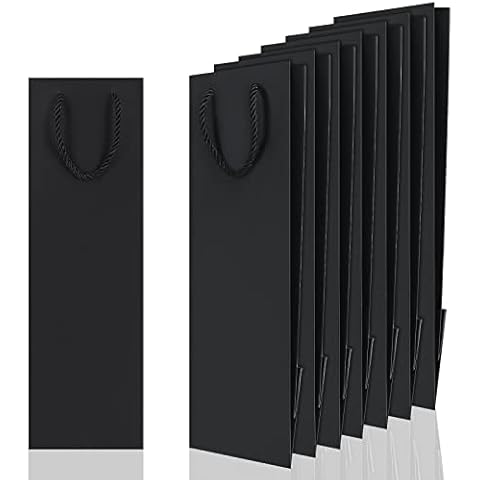 AKOLAFE 30PCS Kraft Paper Wine Gift Bag Bottle Gift Bags Bulk Cheap Black Wine Bags Gift Multipack Bottle Bags for Wine Bottle Wine Bag with Twisted Handles for Christmas, Wedding, Party Cover