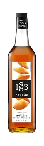 1883 Maison Routin French Madeleine Syrup 1 Litre for Cocktails Iced Coffes Hot Beverages and Deserts (Glass Bottle)