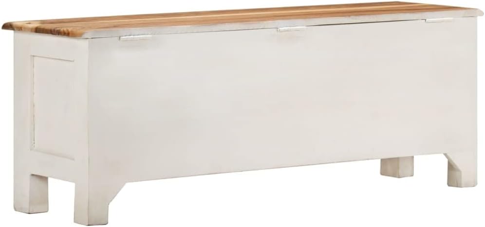 Storage Box 43.3"x11.8"x15.7" Solid Acacia Wood, Container Chest - Durable and Spacious Organizer for Home, Office, and Garage