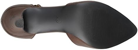 Brinley Co. Womens Faux Leather Comfort Sole D'Orsay Ankle Strap Almond Toe Heels Brown, 8 Regular US | Image 2