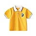 Baby Dinosaur Printing School Uniform Button Closure Collared Golf Tshirts Soft & Comfortable Boys Polo Shirt Daily Wear Yellow 2-3 Years
