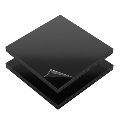 Placa de plástico ABS negro 10mm plancha rígida de 20 x 30 cm para paneles de protección pack de 2 2