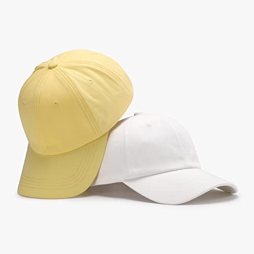Quanhaigou Low Profile Baseball Cap For Men Women - Cotton Dad Hat-Classic Adjustable Unconstructed Plain Hat (White) #TOP3