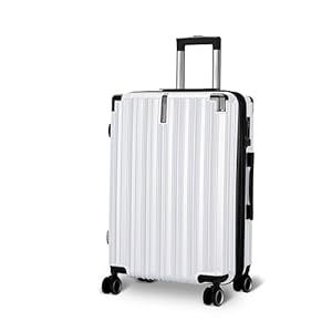 Maleta Nova Check-in Medium | 65 cms, 8 Spinner Wheels | Hardside,Premium Material |TSA Lock, Medium Size Trolley Bags for Luggage| Travel Bag | Suitcase for Travel (White, Check-in Medium)