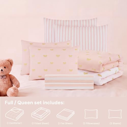 Image of Queen Comforter Set with Sheets for Girls-7 Pieces Queen Bedding Sets
