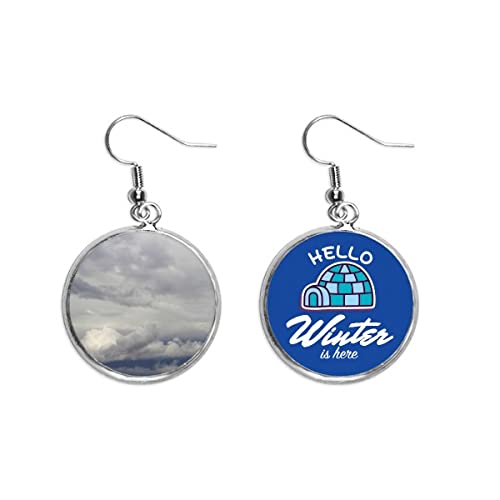 Pendientes de nubes oscuras para invierno con colgante de gota estilo tiempo nublado