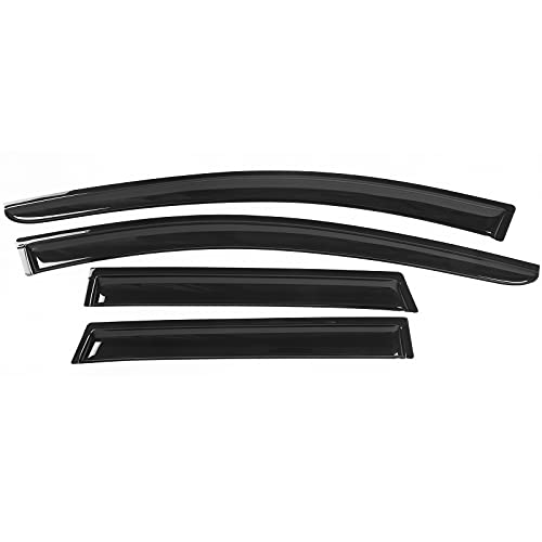 nissan murano accessories windows - IKON MOTORSPORTS, Window Visor Compatible With 2015-2022 Nissan Murano, Slim Style Acrylic Black Sun Rain Wind Guards Vents Shade Cover 4Pcs Set