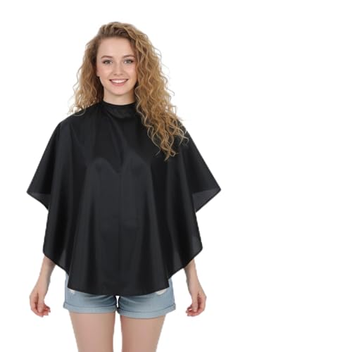 2 PCS Hairdressing Cape Beauty Cape Barber Makeup Waterproof Hair Dye Water-Resistant Styling Shampoo Capes Beauty Salon Shorty Smock for Artist Clients Lightweight Comb-Out Beard 31.4”×27.5” (Black)
