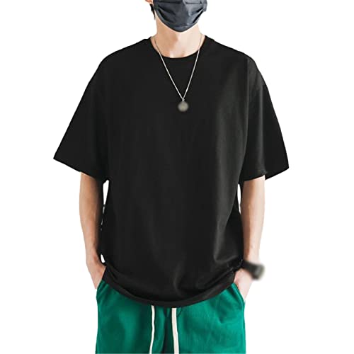 T-shirt hip hop ample homme noir XL : vêtement d'été manches courtes classique