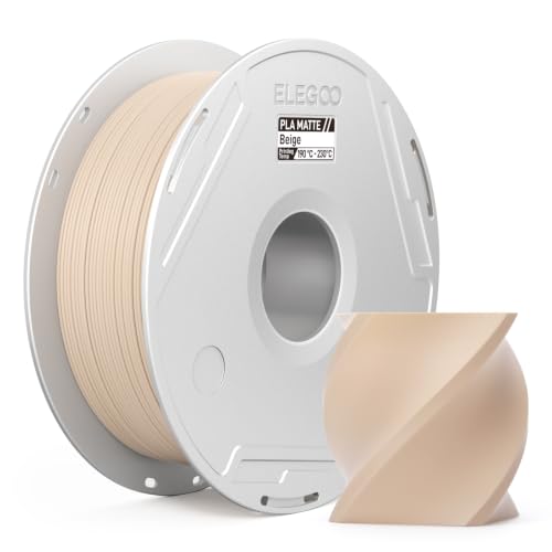 Image of ELEGOO Matte PLA 3D Printer Filament with Reusable Spool,1.75 mm Printing Filament Beige 1 kg, Dimensional Accuracy + /- 0.02 mm, Compatible with Most 3D Printers