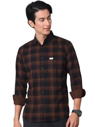 Image of Majestic Man Comfort Cotton Slim Fit Checked Casual Shirt for Men
