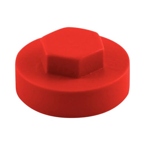HEX TEK Roofing Screw CLADDING CAPS - 16mm or 19mm Coverage / 8mm Recess (PK 100) (Poppy Red, 16mm) — image 1