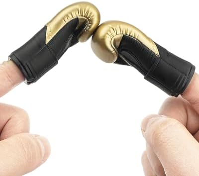 AQKILO Boxing Gloves Mini Finger Puppets, Knock Out Your Stress! Weird Stuff Random White Elephant Gifts, Gold - 2Pcs