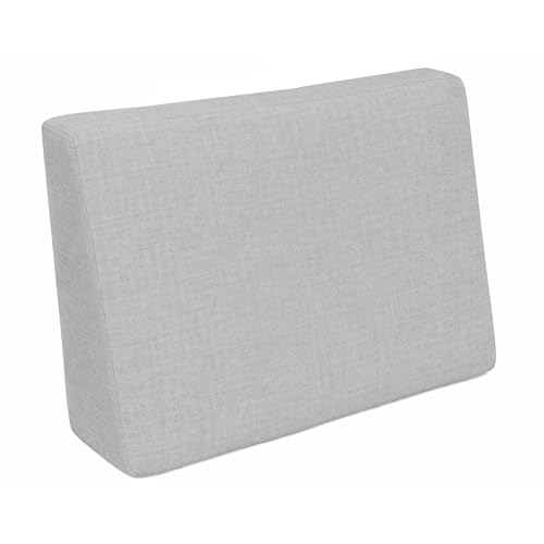 POKAR Cuscino-schienale laterale 60x40cm per Divano da Giardino, fodere asportabile e lavabile, Spalliera per Bancali, Interno ed Esterno, schiuma fredda, DYI - fai da te, senza Pallet, grigio