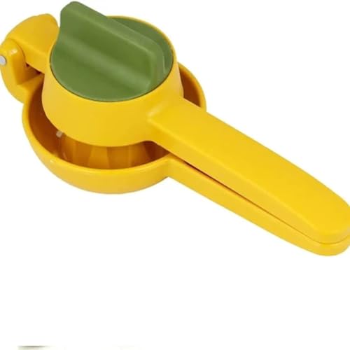 Jorex Mart Manual Lemon Lime Squeezer and Juicer Yellow Plastic Hand Twist Citrus Juicer for Fruit Lemon Lime Orange Juice Extraction Compact Design for Kitchen Travel or Camping