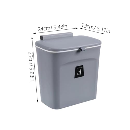 Papelera para gabinete de cocina Alipis con tapa corrediza gris oscuro miniatura 2