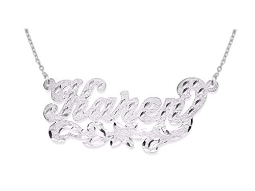 Rylos Necklaces For Women Gold Necklaces For Women & Men 14K Yellow Gold Or White Gold Personalized Satin Finish Diamond Cut Nameplate Necklace Special Order, Made To Order Necklace #TOP1