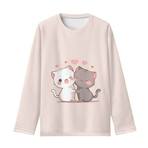 Image of Girls Long Sleeve Shirts Casual Crewneck Soft T-shirts for Girls 3-16 Years Old