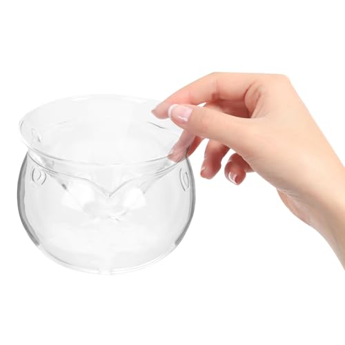 SEWACC Enfriador de Caviar de Cristal Transparente con Compartimento para Hielo Ensaladera Doméstica Pequeña Fuente para Servir Fruta y Ensalada Recipiente para Conservar Alimentos