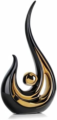 Miniatura 9 de LCCCK Estatuas abstractas de oro negro para decoración del hogar, acento moderno de escultura de cerámica, estatuas decorativas para sala de estar,