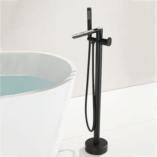 Robinet de Baignoire sur Pied MOCHAMIK en Laiton Noir Cascade Luxe