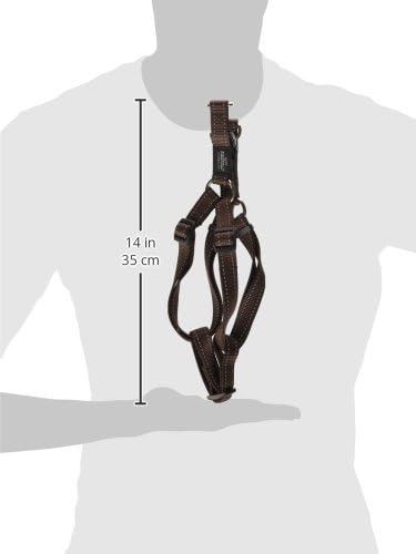 Reflective Adjustable Dog Step in Harness for Large Dogs; matching collar and leash available, Brown
