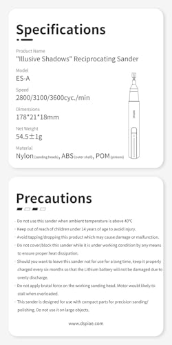 Electric Reciprocating Sander – Precision Multi-Speed Sanding Tool with Fine Sandpaper for Crafts, Miniatures, Jewelry, Woodworking, Resin Kits, Model Automotive Detailing, DIY & Hobbyists - Image 9