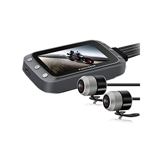 Cámara para moto Full HD 1080P dual con lente trasero impermeable, GPS y memoria de 128GB